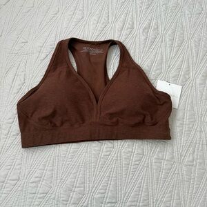 Beyond Yoga Chocolate Brown Racerback Sports Bra
